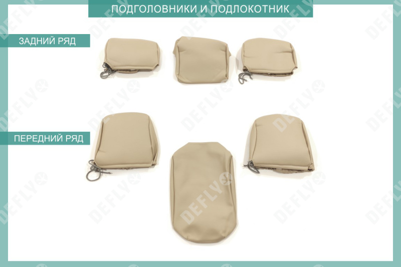 Чехлы на сиденья Toyota Land Cruiser Prado (J150), 2017-2022., левый руль, экокожа бежевая