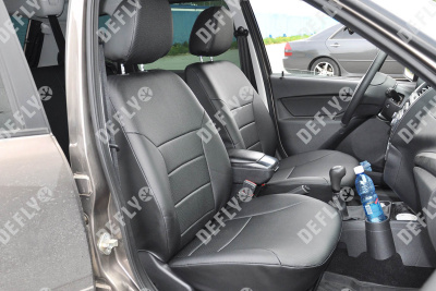 Чехлы на сиденья Лада Гранта 2, 2018-н.в., задний ряд 60/40, экокожа черная