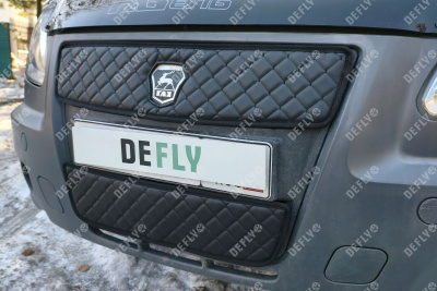 Утеплитель радиатора для ГАЗ ГАЗель Бизнес, Соболь, 2010-н.в., 2-й рестайлинг, экокожа черная