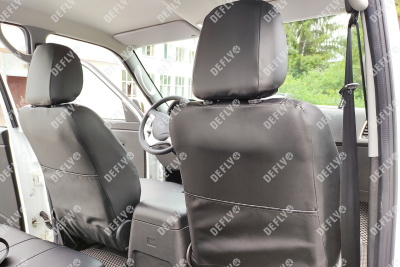 Чехлы на сиденья УАЗ Пикап, 2014-н.в., без заднего подлокотника, экокожа черная