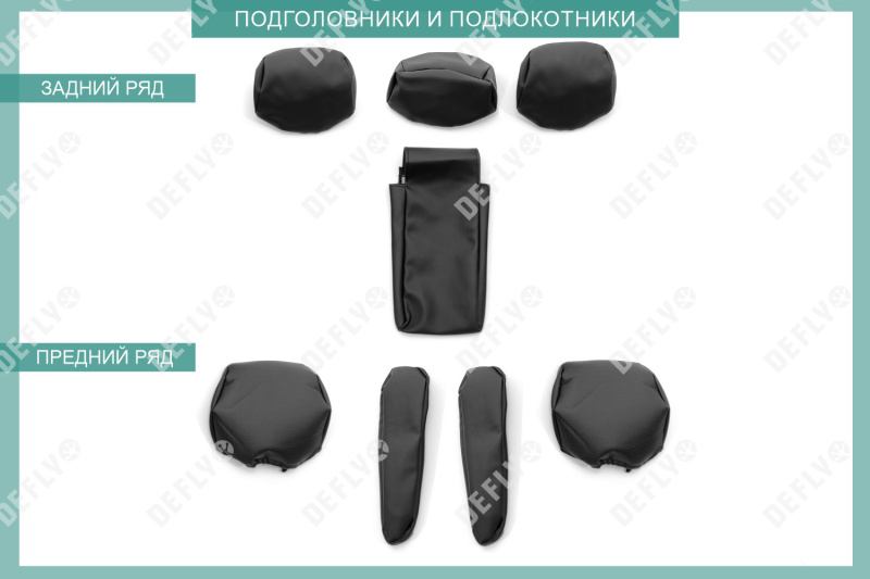 Чехлы на сиденья Honda Freed (GB3, GB4), 2008-2016, 5 мест, экокожа черная