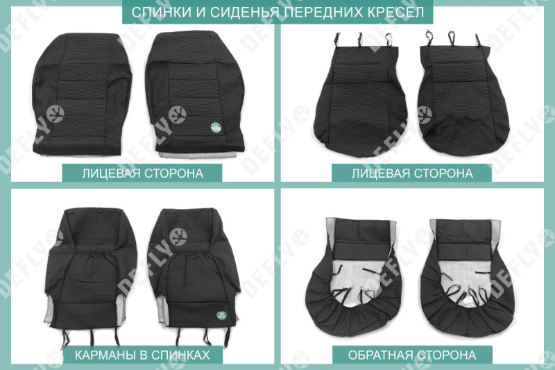 Чехлы на сиденья УАЗ Пикап, 2014-н.в., без заднего подлокотника, жаккард 