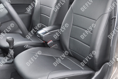 Чехлы на сиденья Лада Гранта 2, 2018-н.в., задний ряд 60/40, экокожа черная