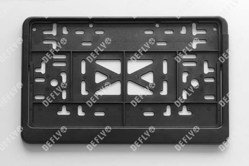 Рамка для номера автомобиля квадратная с защелкой, пластиковая, черная, 2 шт 