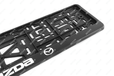 Рамка для номера автомобиля с защелкой, пластиковая, черная, MAZDA серебро 