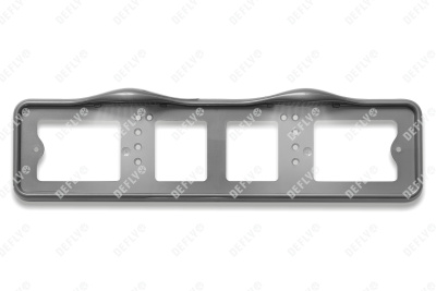 Рамка для номера автомобиля с верхней LED подсветкой, пластиковая, серая